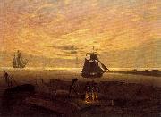 Caspar David Friedrich Evening on the Baltic Sea oil painting